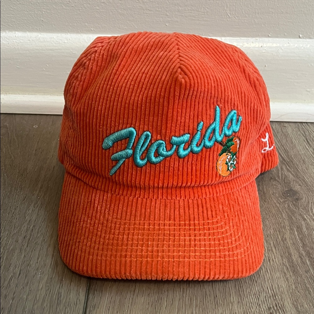 Vintage Orange Corduroy Florida Hat